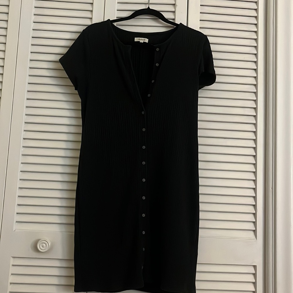 Madewell black button down dress